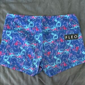 Fleo Women's Vibrant Blue and Pink Athletic Shorts